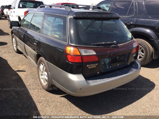 4S3BH686717630572 - 2001 SUBARU LEGACY OUTBACK LIMITED BLACK photo 3