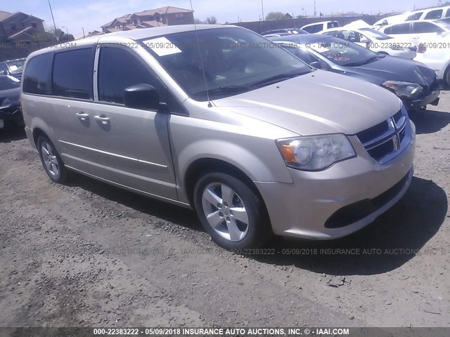 2C4RDGBG5DR733252 - 2013 DODGE GRAND CARAVAN SE GOLD photo 1