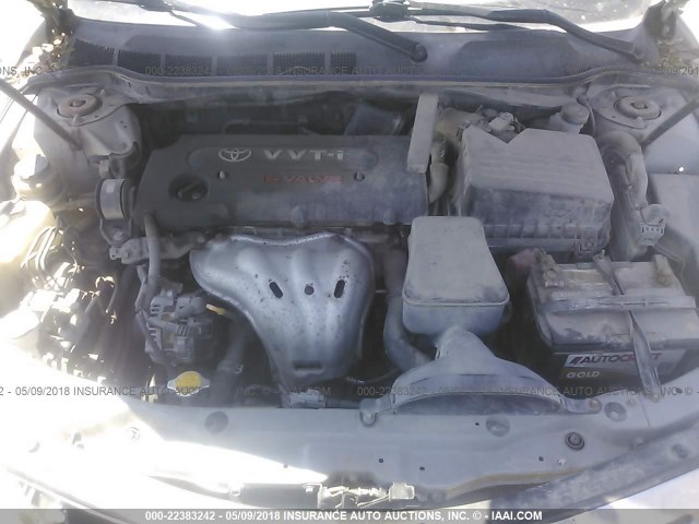 JTNBE46K373000962 - 2007 TOYOTA CAMRY NEW GENERAT CE/LE/XLE/SE SILVER photo 10