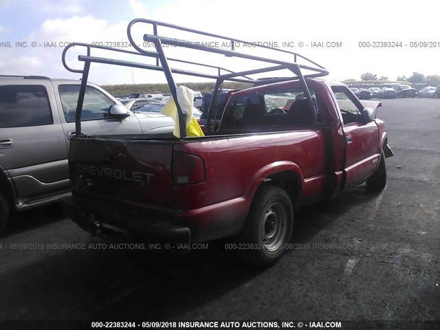 1GCCS14W128227519 - 2002 CHEVROLET S TRUCK S10 RED photo 4