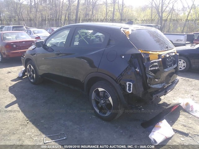 3CZRU6H54JM704497 - 2018 HONDA HR-V EX BLACK photo 3