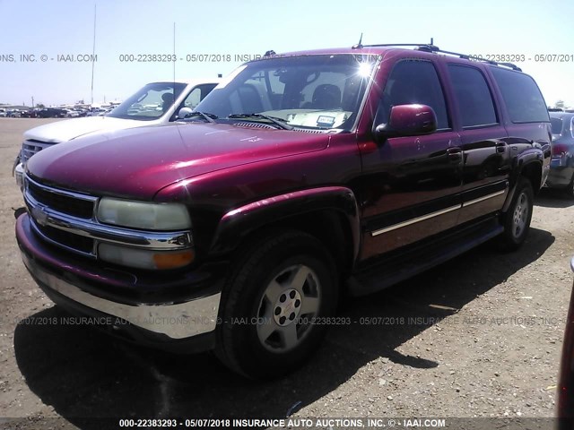 3GNEC16Z75G132417 - 2005 CHEVROLET SUBURBAN C1500 MAROON photo 2