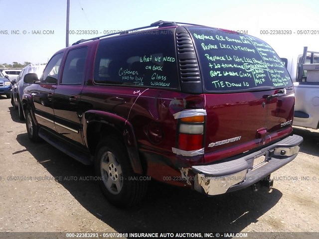 3GNEC16Z75G132417 - 2005 CHEVROLET SUBURBAN C1500 MAROON photo 3