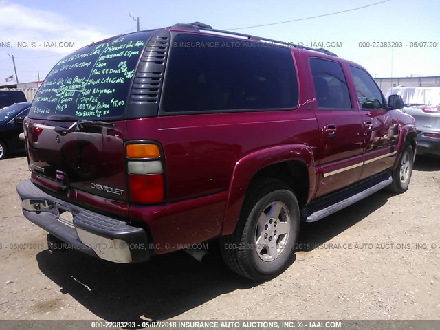 3GNEC16Z75G132417 - 2005 CHEVROLET SUBURBAN C1500 MAROON photo 4