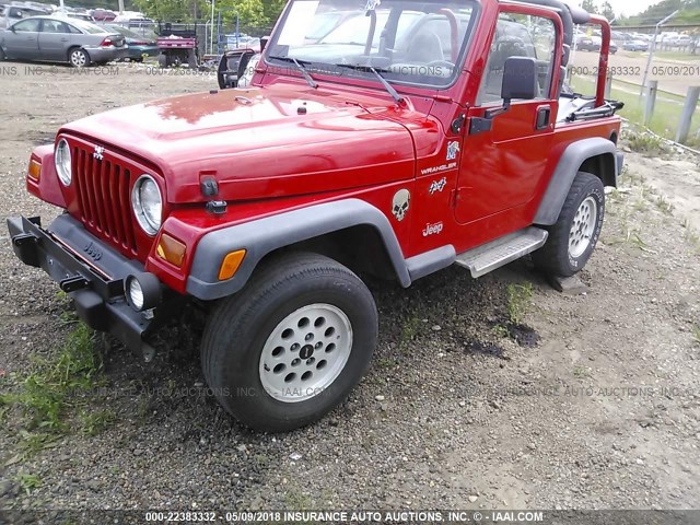 1J4FY29P7WP710618 - 1998 JEEP WRANGLER / TJ SE RED photo 2