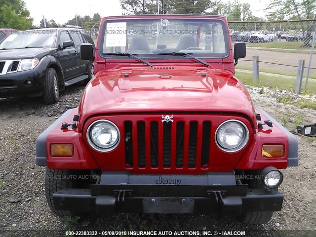 1J4FY29P7WP710618 - 1998 JEEP WRANGLER / TJ SE RED photo 6