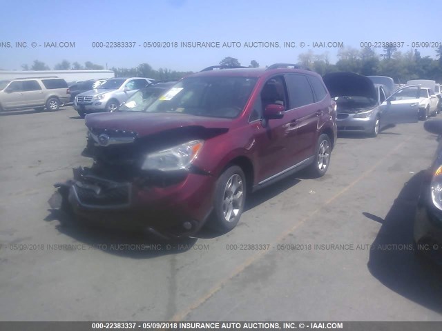 JF2SJAVC1GH450722 - 2016 SUBARU FORESTER 2.5I TOURING RED photo 2