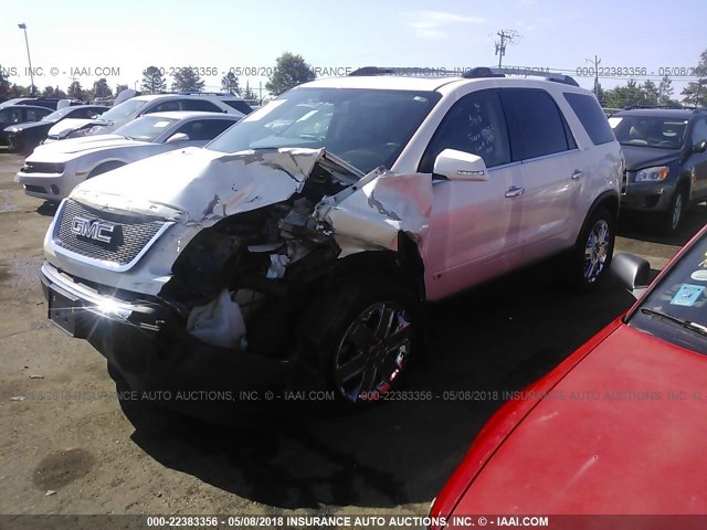 1GKLRNED1AJ176373 - 2010 GMC ACADIA SLT-2 WHITE photo 2