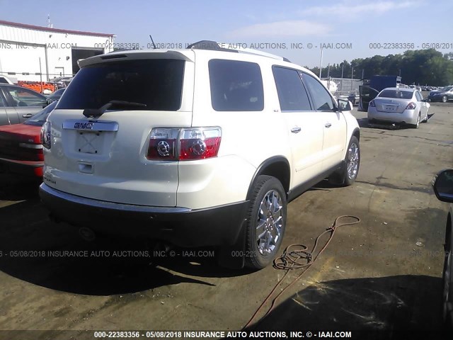 1GKLRNED1AJ176373 - 2010 GMC ACADIA SLT-2 WHITE photo 4