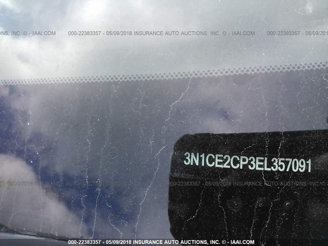 3N1CE2CP3EL357091 - 2014 NISSAN VERSA NOTE S/S PLUS/SV/SL TEAL photo 9