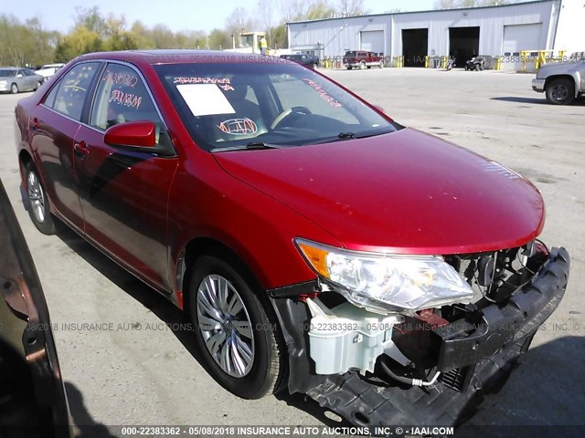 4T1BF1FKXCU501296 - 2012 TOYOTA CAMRY SE/LE/XLE RED photo 1