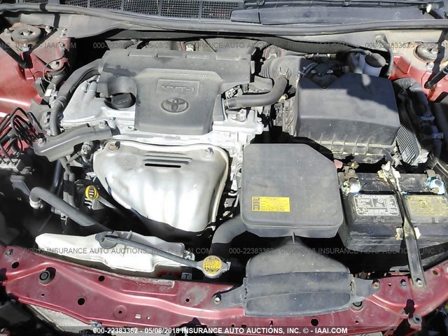 4T1BF1FKXCU501296 - 2012 TOYOTA CAMRY SE/LE/XLE RED photo 10