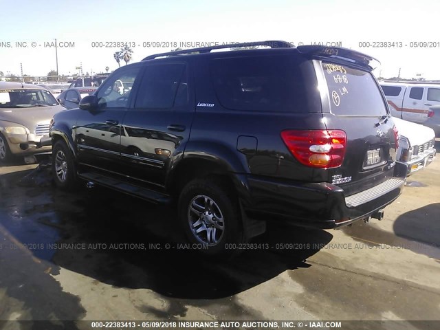 5TDBT48A03S180649 - 2003 TOYOTA SEQUOIA LIMITED BLACK photo 3