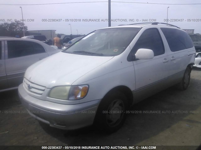 4T3ZF13C22U475262 - 2002 TOYOTA SIENNA LE/XLE WHITE photo 2