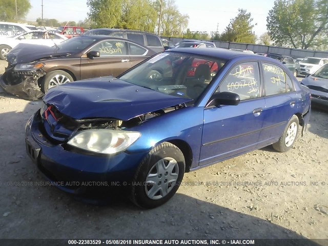 1HGES16384L024110 - 2004 HONDA CIVIC DX VP BLUE photo 2