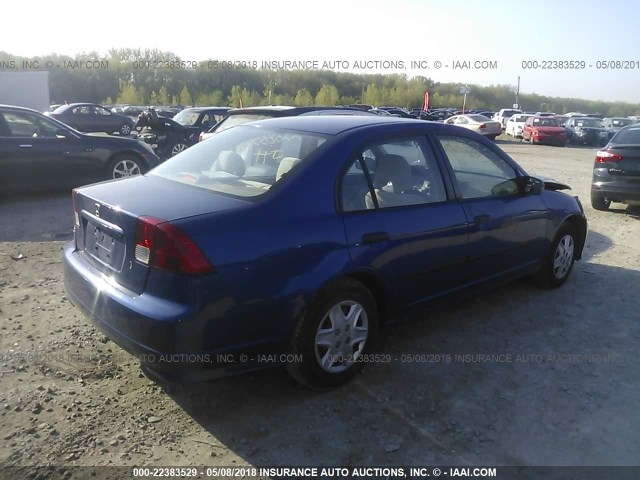 1HGES16384L024110 - 2004 HONDA CIVIC DX VP BLUE photo 4