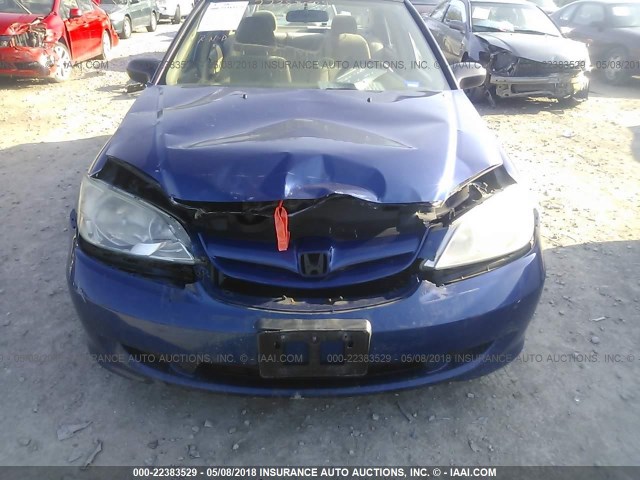 1HGES16384L024110 - 2004 HONDA CIVIC DX VP BLUE photo 6