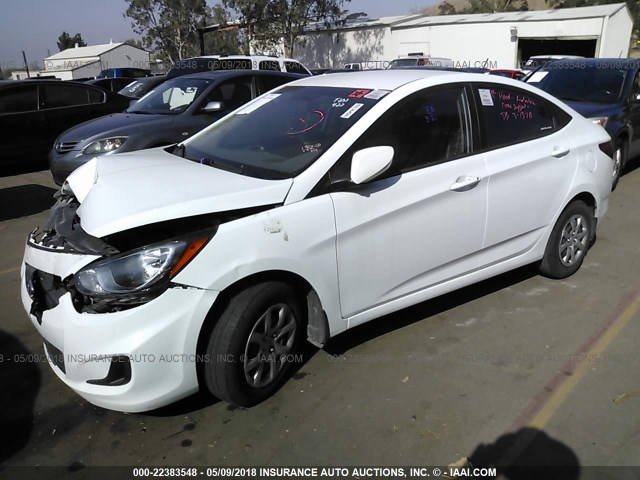 KMHCT4AE9EU661642 - 2014 HYUNDAI ACCENT GLS/GS WHITE photo 2