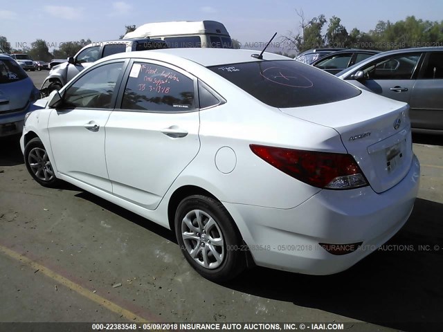 KMHCT4AE9EU661642 - 2014 HYUNDAI ACCENT GLS/GS WHITE photo 3