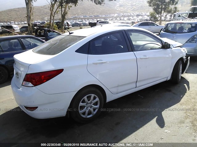 KMHCT4AE9EU661642 - 2014 HYUNDAI ACCENT GLS/GS WHITE photo 4