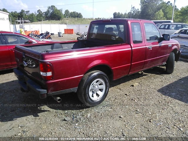 1FTYR44U58PA84574 - 2008 FORD RANGER SUPER CAB RED photo 4