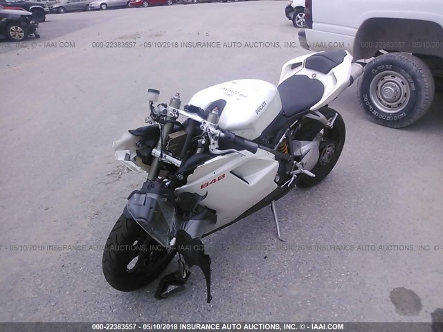 ZDM1XBGV08B002347 - 2008 DUCATI 848 WHITE photo 2