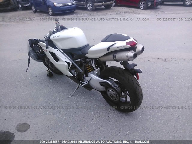 ZDM1XBGV08B002347 - 2008 DUCATI 848 WHITE photo 3