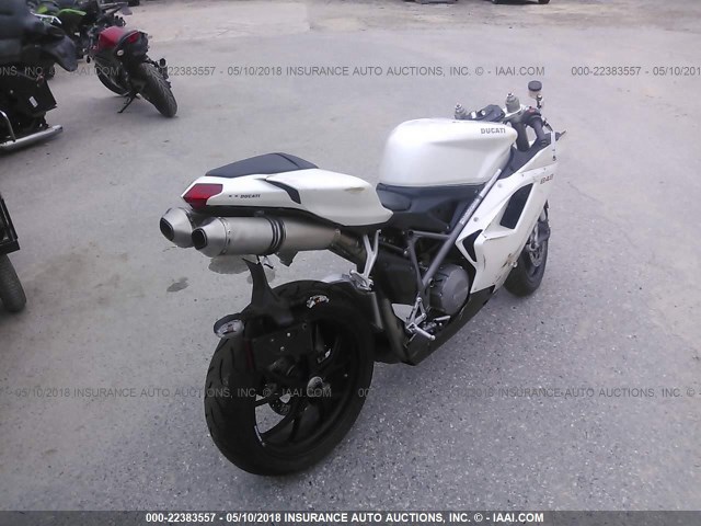 ZDM1XBGV08B002347 - 2008 DUCATI 848 WHITE photo 4