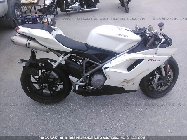 ZDM1XBGV08B002347 - 2008 DUCATI 848 WHITE photo 8