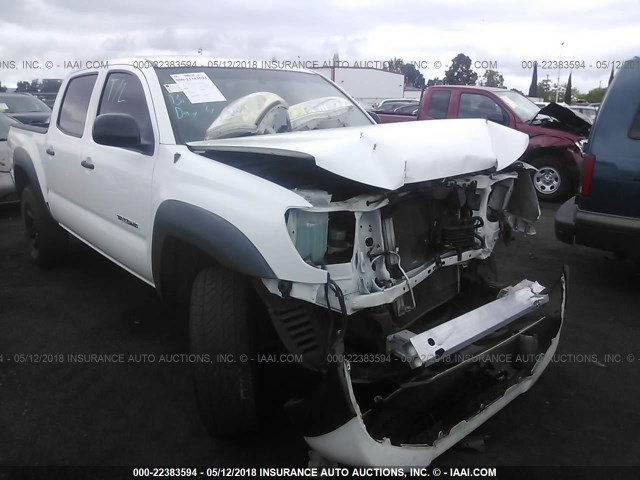 5TEJU62N48Z499496 - 2008 TOYOTA TACOMA DOUBLE CAB PRERUNNER WHITE photo 1