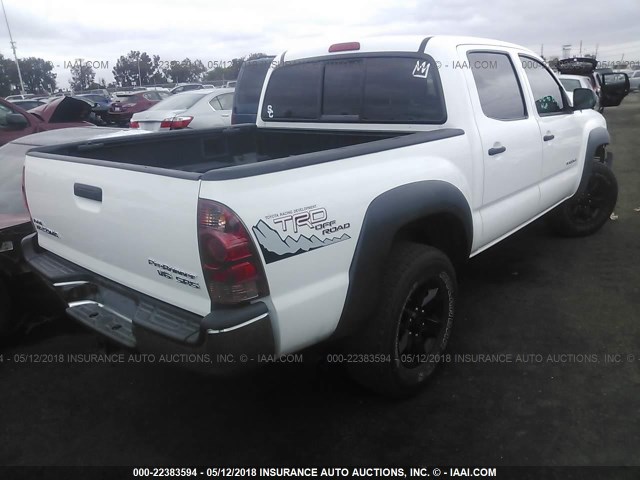 5TEJU62N48Z499496 - 2008 TOYOTA TACOMA DOUBLE CAB PRERUNNER WHITE photo 4