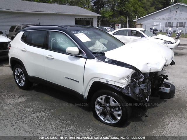 3C4NJDCB3JT100749 - 2018 JEEP COMPASS LIMITED WHITE photo 1