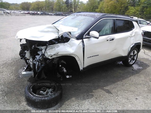 3C4NJDCB3JT100749 - 2018 JEEP COMPASS LIMITED WHITE photo 2