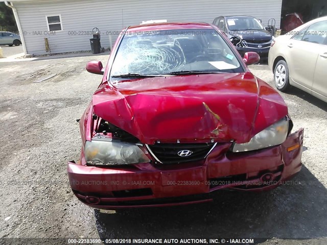 KMHDN46D84U844995 - 2004 HYUNDAI ELANTRA GLS/GT RED photo 6