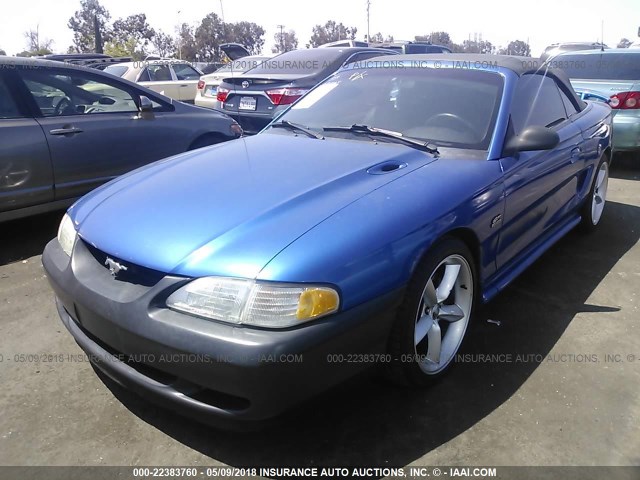 1FALP45T8SF222391 - 1995 FORD MUSTANG GT/GTS BLUE photo 2