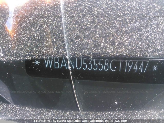 WBANU53558CT19447 - 2008 BMW 528 I BLACK photo 9
