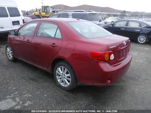 2T1BU4EE1AC290992 - 2010 TOYOTA COROLLA S/LE/XLE RED photo 3