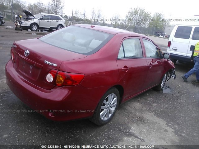 2T1BU4EE1AC290992 - 2010 TOYOTA COROLLA S/LE/XLE RED photo 4