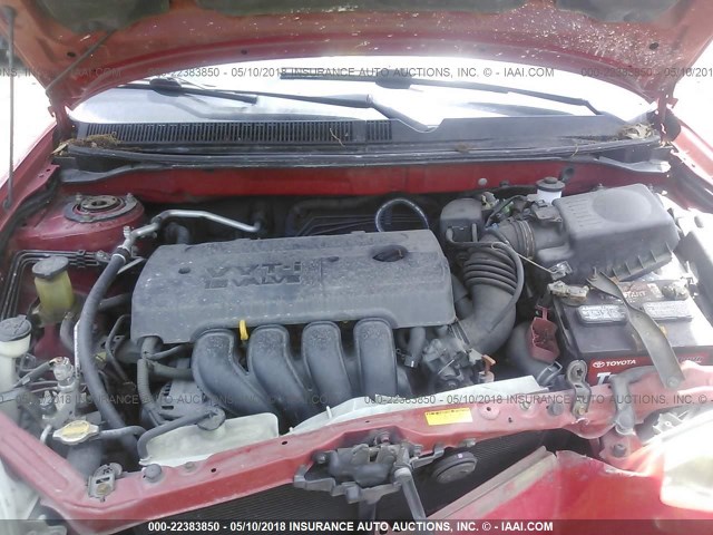 2T1LR30E35C550046 - 2005 TOYOTA COROLLA MATRIX XR RED photo 10