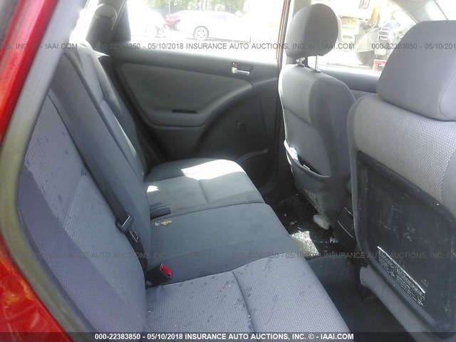 2T1LR30E35C550046 - 2005 TOYOTA COROLLA MATRIX XR RED photo 8