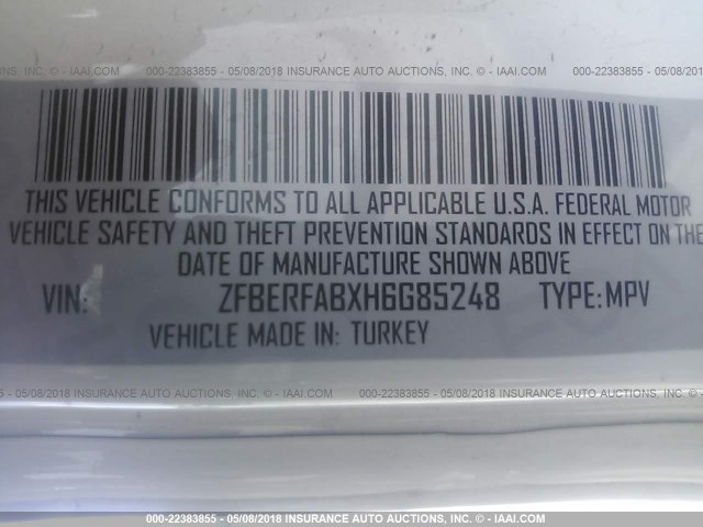 ZFBERFABXH6G85248 - 2017 RAM PROMASTER CITY  白色 照片 9