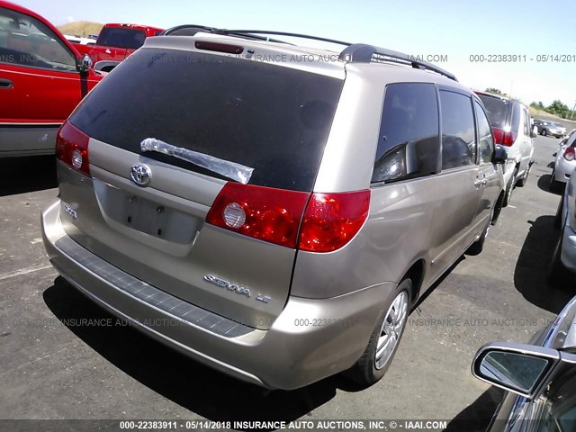 5TDZK23C97S047036 - 2007 TOYOTA SIENNA CE/LE GOLD photo 4