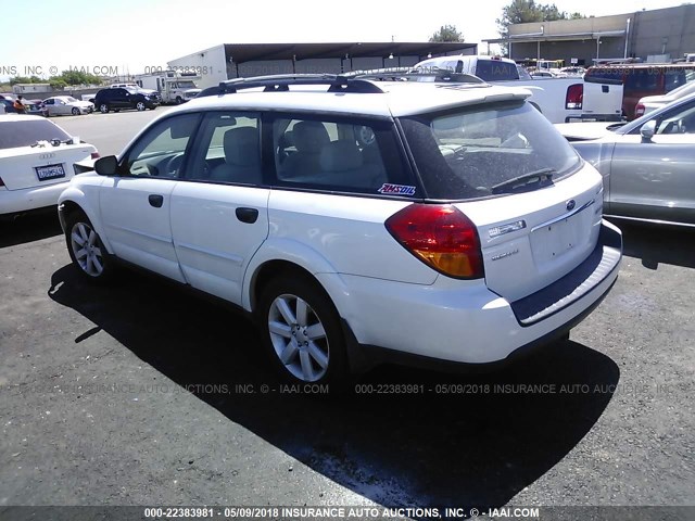 4S4BP61C177327245 - 2007 SUBARU LEGACY OUTBACK 2.5I WHITE photo 3