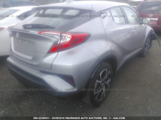 NMTKHMBX5JR029994 - 2018 TOYOTA C-HR XLE/XLE PREMIUM GRAY photo 4