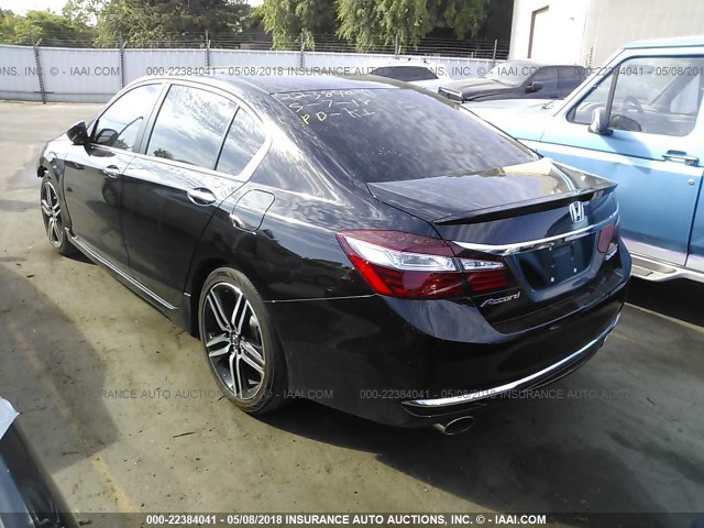 1HGCR2F52HA308084 - 2017 HONDA ACCORD SPORT შავი ფოტო 3