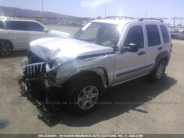 1J4GL48K23W586909 - 2003 JEEP LIBERTY SPORT/FREEDOM SILVER photo 2