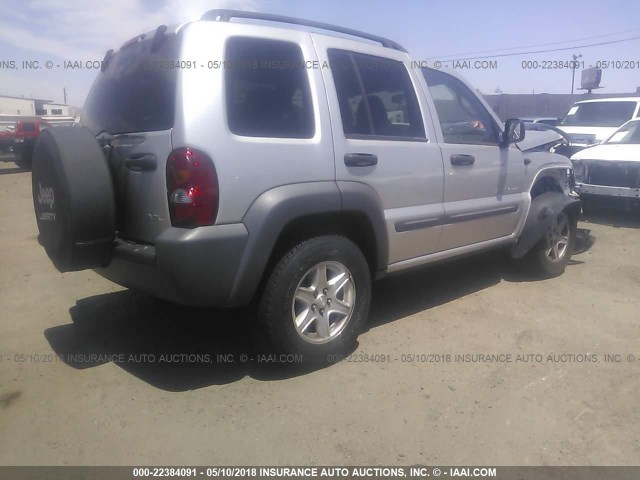 1J4GL48K23W586909 - 2003 JEEP LIBERTY SPORT/FREEDOM ვერცხლისფერი ფოტო 4