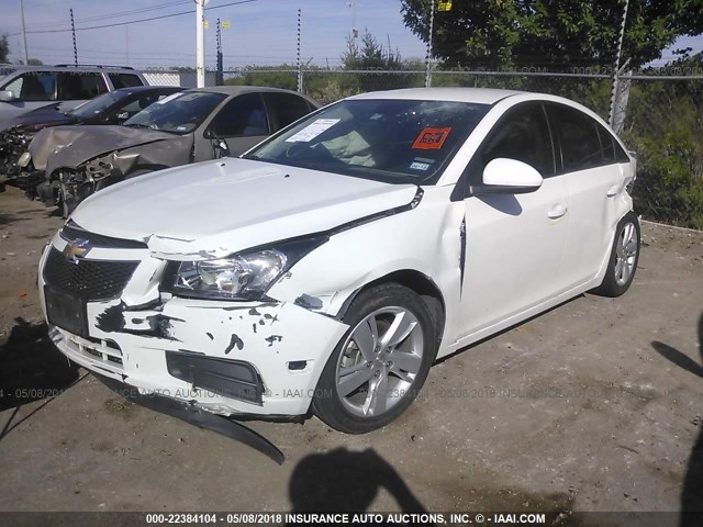 1G1P75SZ3E7235244 - 2014 CHEVROLET CRUZE WHITE photo 2