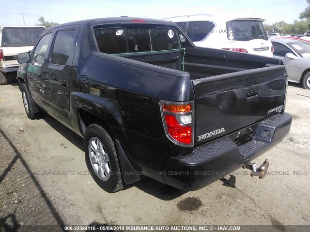 2HJYK16586H570365 - 2006 HONDA RIDGELINE RTL BLACK photo 3