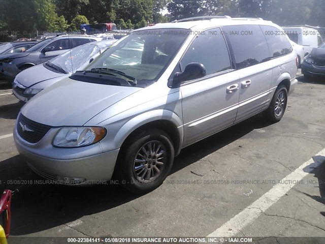 2C8GP64L42R782277 - 2002 CHRYSLER TOWN & COUNTRY LIMITED SILVER photo 2